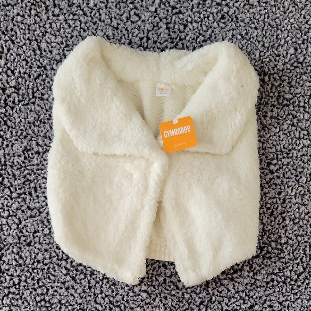 Gymboree Winter White Sherpa Sweater Vest Girls M 7/8 NWT